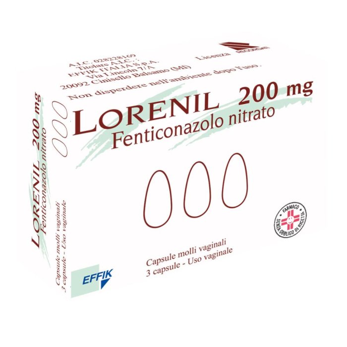 LORENIL 200mg 3 Cps molli Vag.