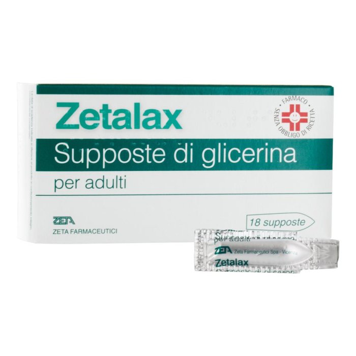 Zetalax Adulti 2,25 gr Glicerolo 18 Supposte Stitichezza