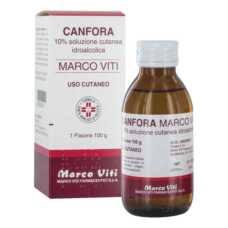 Viti Alcool Canforato 10% 100 g con Canfora Soluzione Cutanea Lenitiva