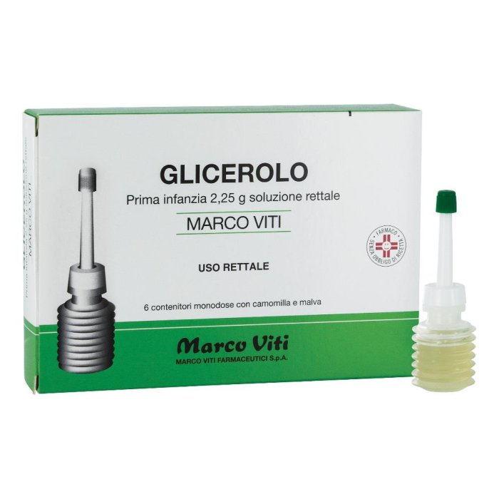 Glicerolo Viti Microclismi 2,25 g 6 Unità Lassativo Rettale per Stitichezza