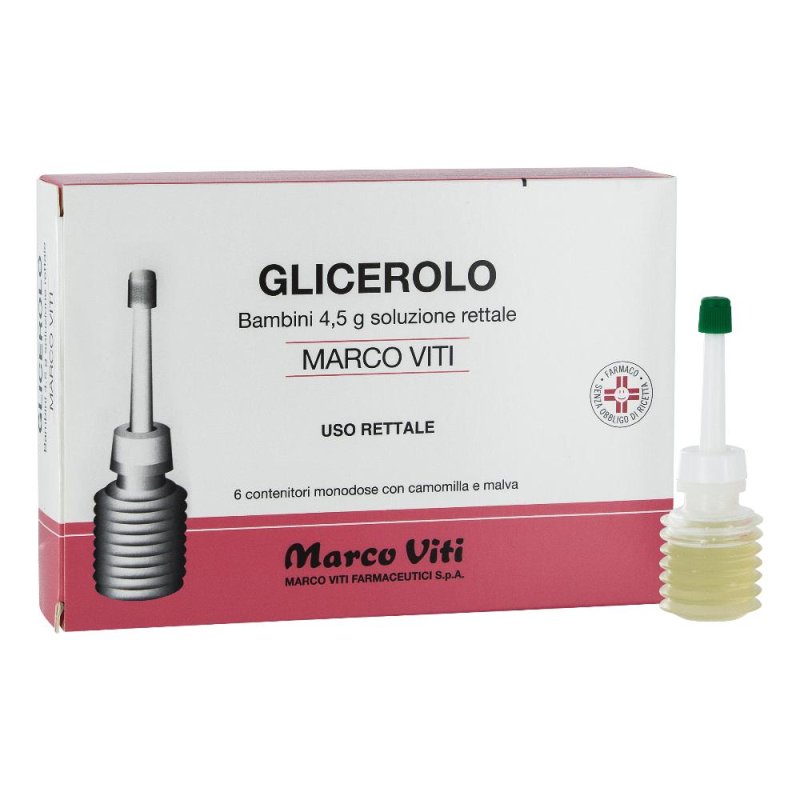 Glicerolo con Camomilla Microclismi 4,5 g Viti 6 Pezzi – Lassativo Retale Delicato per Adulti e Bambini