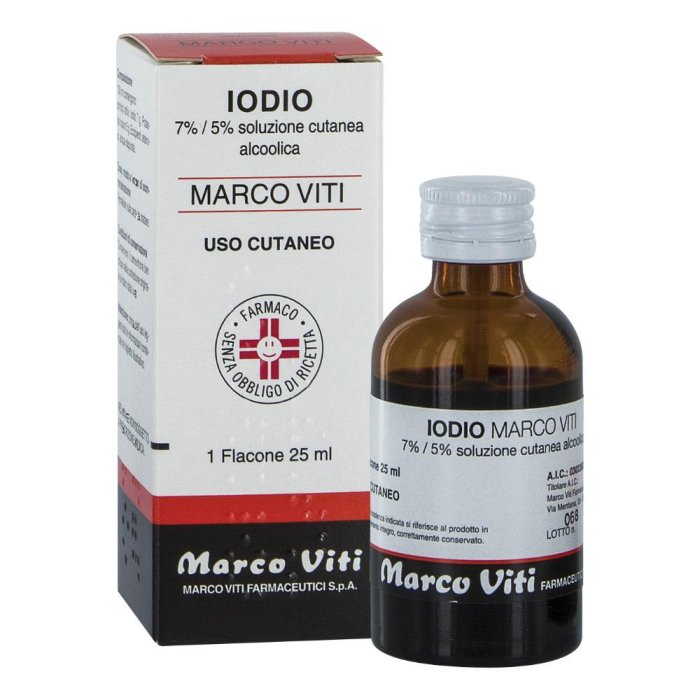 Iodio Sol Alco I Mv 7%/5% Soluzione Cutanea Alcoolica per Disinfezione della Cute 25ml