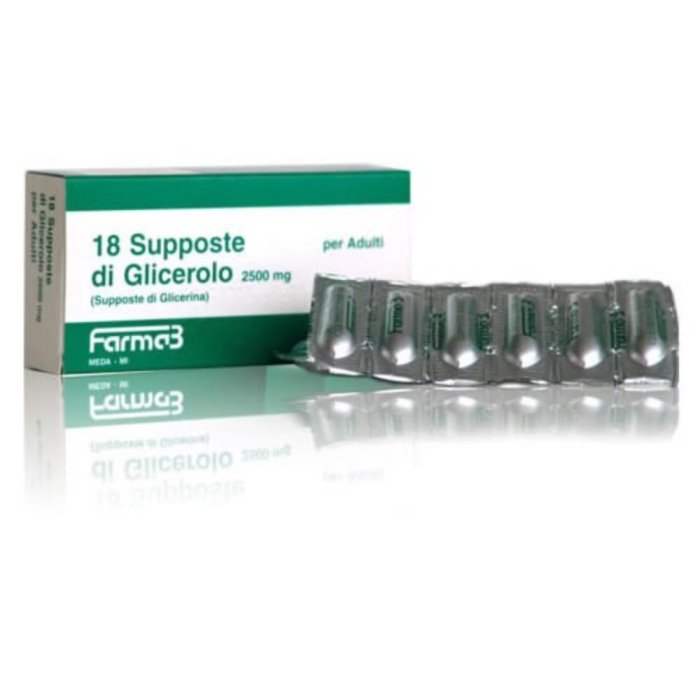 Fadem Glycerol Supposte di glicerolo Lassative Adulti 18 Pezzi 