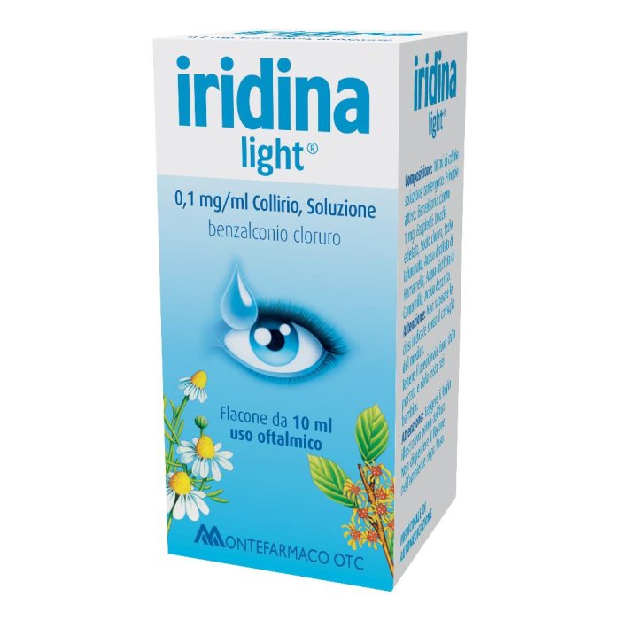 Iridina Light Collirio 10 ml Gocce Oculari Lubrificanti e Rinfrescanti per Occhi Stanchi e Arrossati