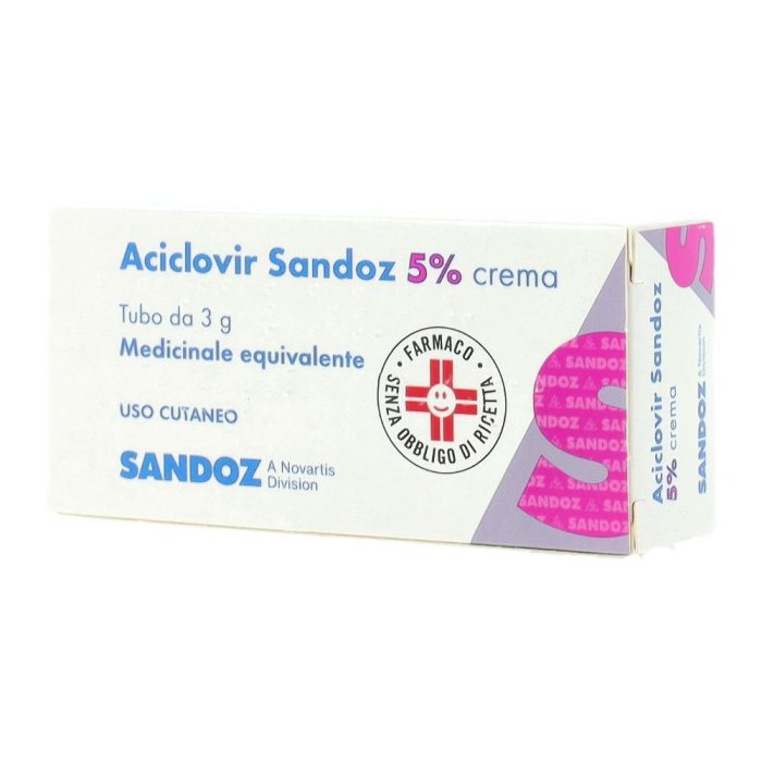 Aciclovir Sandoz 5% Crema per herpes Confezione 3 Gr