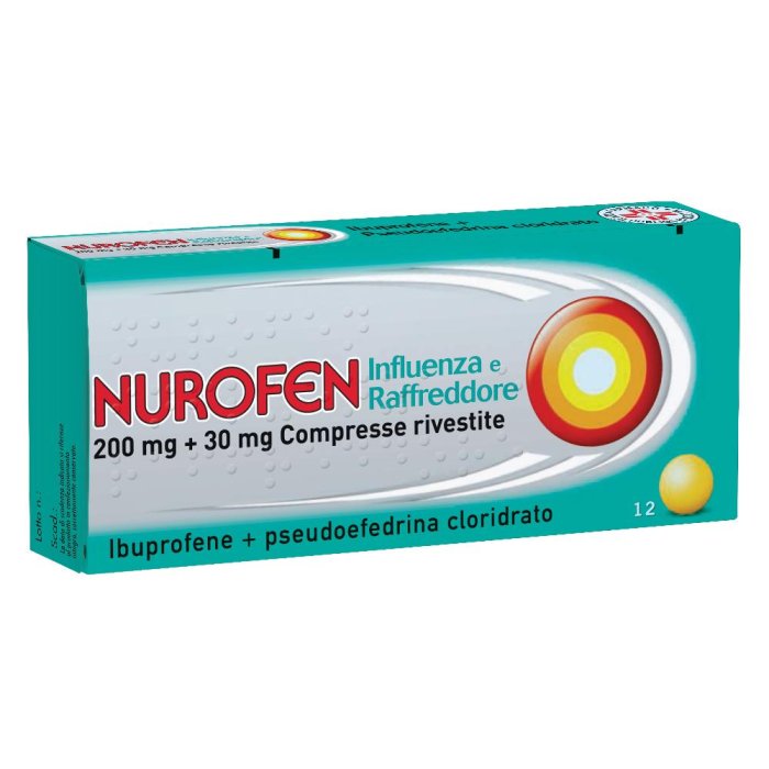 Nurofen Influenza e Raffreddore 200 Mg + 30 Mg  12 Compresse Rivestite