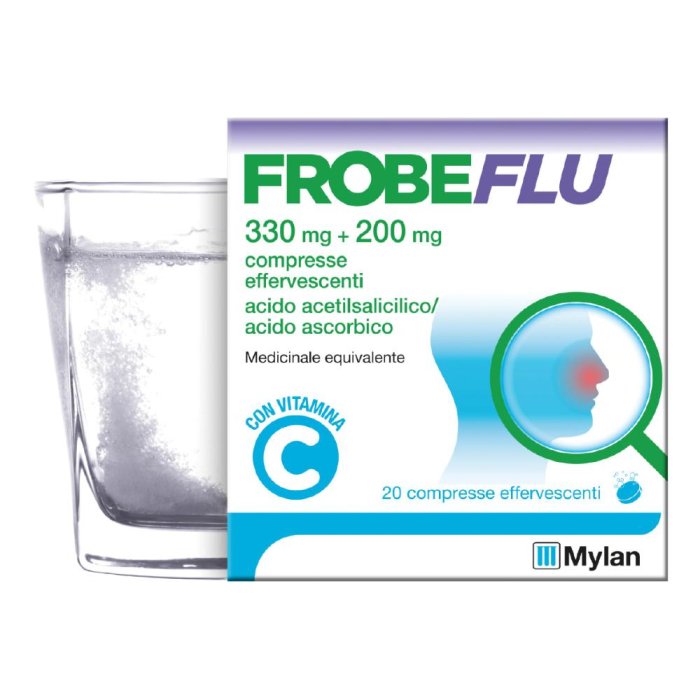 Frobeflu 330 mg + 200 mg 20 Compresse Effervescenti con Acido Ascorbico Mylan