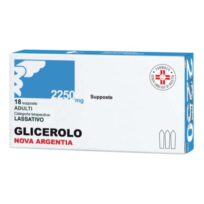 Glicerolo EG supposte adulti 2250 milligrammi lassativo confezione da 18