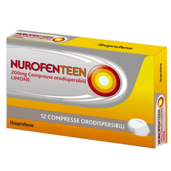 Nurofenteen 200 Mg 12 Compresse Orodispersibili Limone