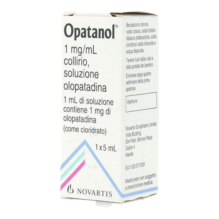 Opatanol Collirio Antiallergico 5 ml Trattamento Prurito e Arrossamento Occhi da Congiuntivite Allergica