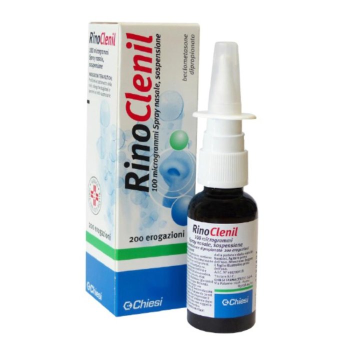Rinoclenil 100 Mcg Spray Nasale, Sospensione Flacone 30 Ml Da 200 Erogazioni