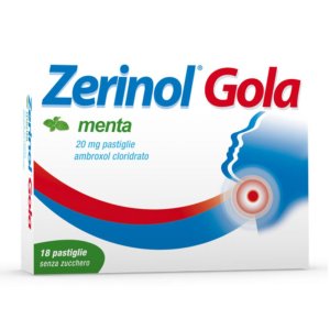 Zerinol Gola Menta 18 Pastiglie Senza Zucchero 20mg