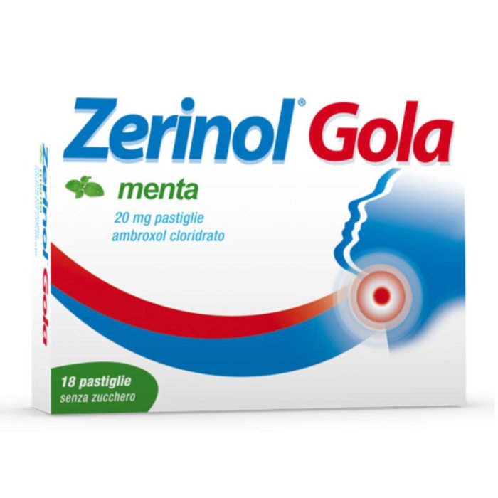 Zerinol Gola Menta 18 Pastiglie Senza Zucchero 20mg