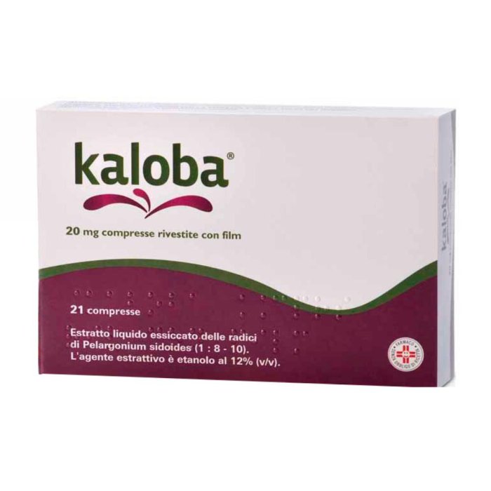 Kaloba 20 mg 21 Compresse Rivestite Fitoterapico per Tosse Raffreddore e Bronchite Acuta per Adulti e Bambini