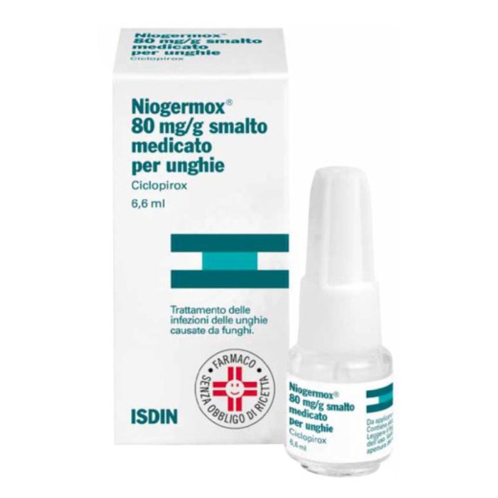 Niogermox Smalto Unghie 6,6ml - Trattamento Onicomicosi con Ciclopirox