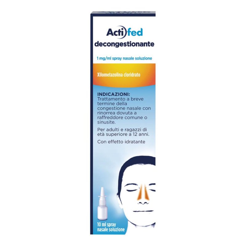 Actifed Decongest 1 Mg/Ml Spray Nasale, Soluzione 1 Flacone Hdpe Da 10 Ml