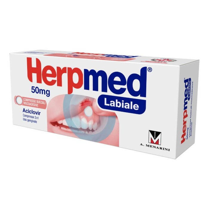 Herpmed Labiale 2 Compresse Mucoadesive per Herpes alla Bocca 50 mg