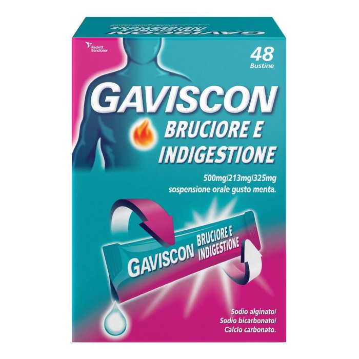 Gaviscon Bruciore E Indigestione Sospensione Orale 48 Bustine