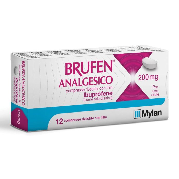 Brufen Analgesico 200Mg Ibuprofene Trattamento Del Dolore Da Lieve A Moderato 12 Compresse
