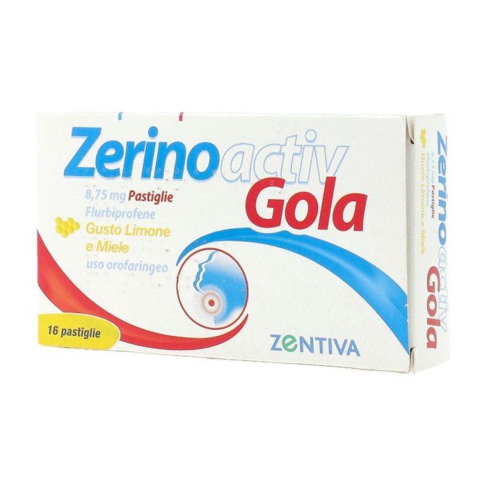 Zerinoactiv Gola Pastiglie Gusto Miele e Limone 16 Pastiglie