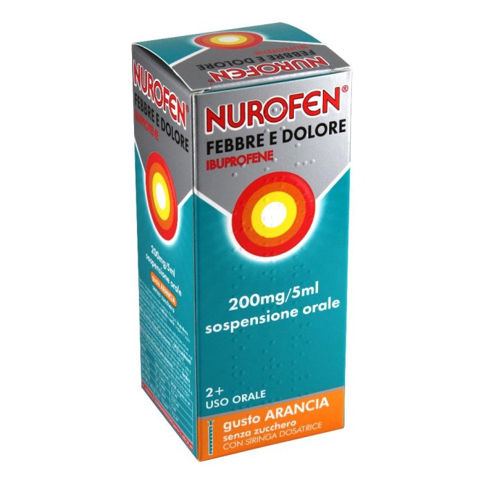 Nurofen Febbre e Dolore Sciroppo Bambini 200mg/5ml Arancia 100ml Senza Zucchero