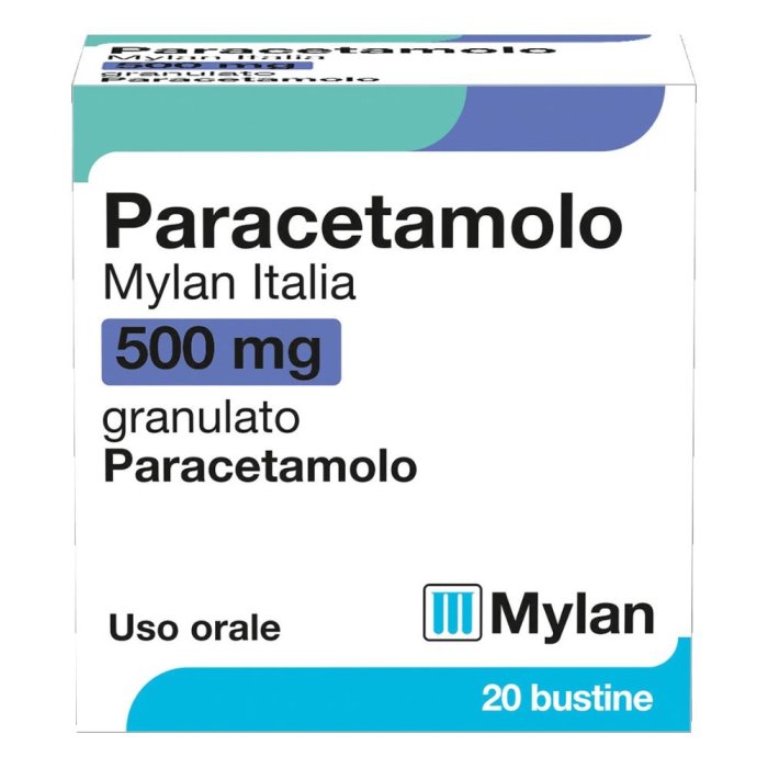 Paracetamolo Mylan 500mg 20 Bustine - Trattamento per Dolori e Febbre