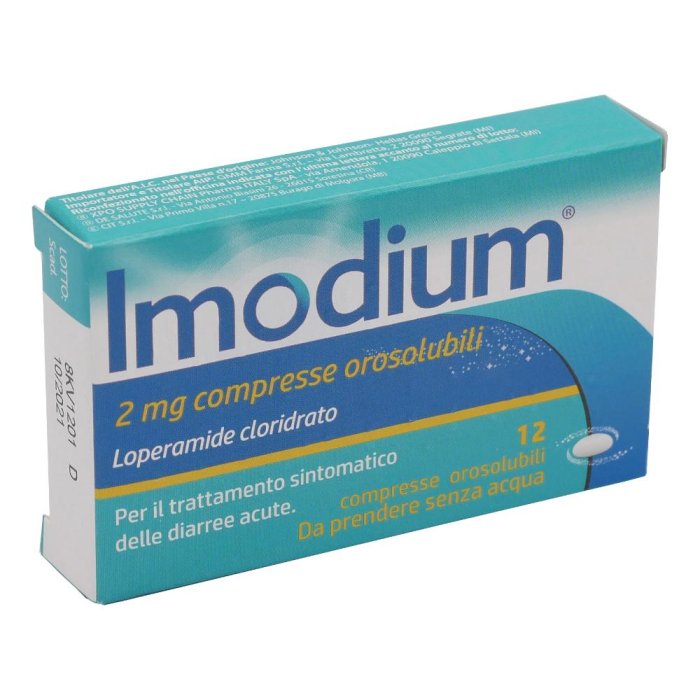 Imodium 2 mg 12 compresse orosolubili - medicinale per il trattamento sintomatico della diarrea