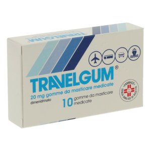 Travelgum 20 mg 10 Gomme da Masticare Medicate - Per il Sollievo dalla Cinetosi