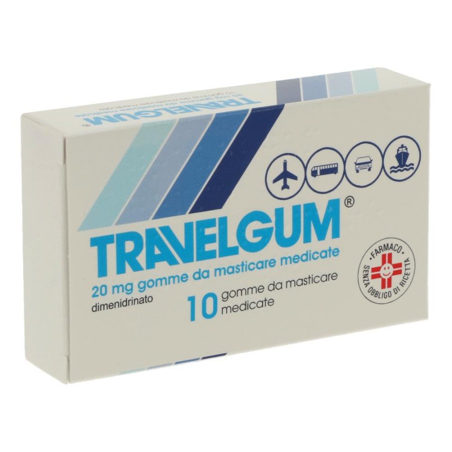 Travelgum 20 mg 10 Gomme da Masticare Medicate - Per il Sollievo dalla Cinetosi Travelgum 20 mg 10 Gomme da Masticare Medicate - Per il Sollievo dalla Cinetosi