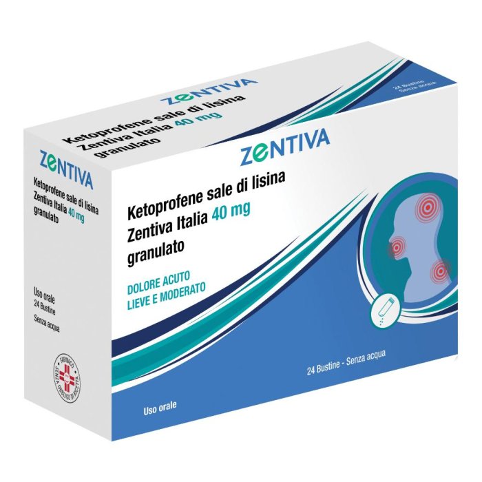 Ketoprofene Sale di Lisina 40 mg 24 Bustine Granulato per Soluzione Orale Antidolorifico Antinfiammatorio