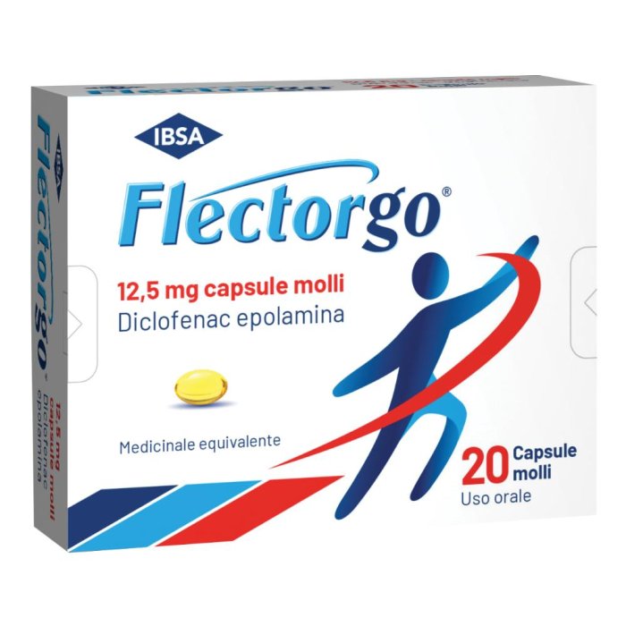 IBSA FlectorGo 12,5mg Diclofenac Epolamina Antidolorifico 20 Capsule Molli