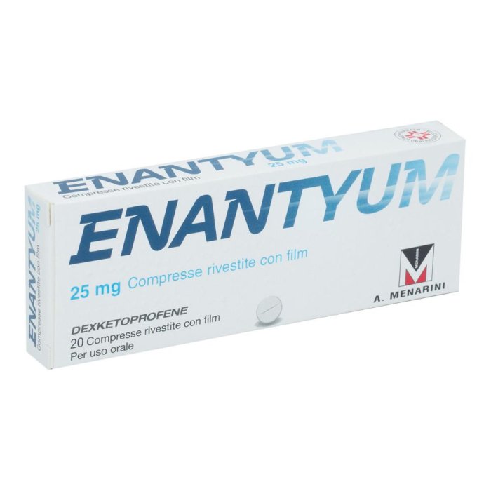 Enantyum 25Mg Dexketoprofene per Dolore Lieve e Moderato, 20 Compresse Rivestite