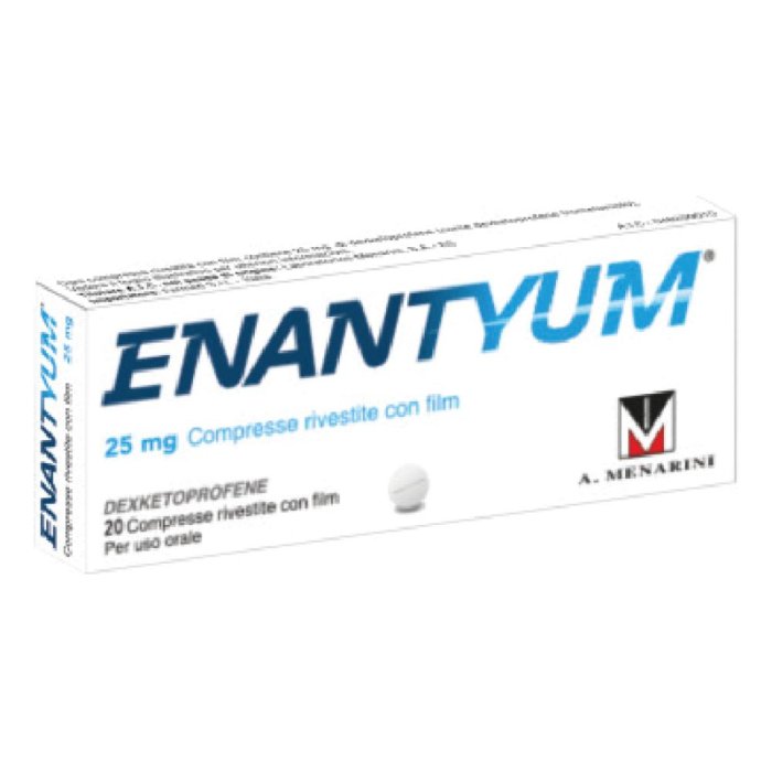 Menarini Enantyum 25Mg Dexketoprofene per Dolore Lieve e Moderato 20 Compresse Rivestite