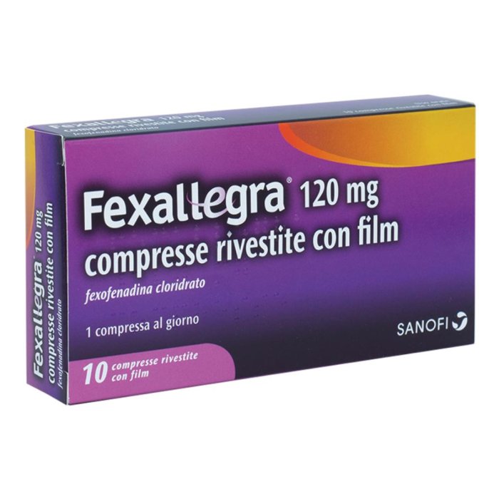 Fexallegra 120 mg 10 compresse rivestite - antistaminico per i sintomi della rinite allergica stagionale