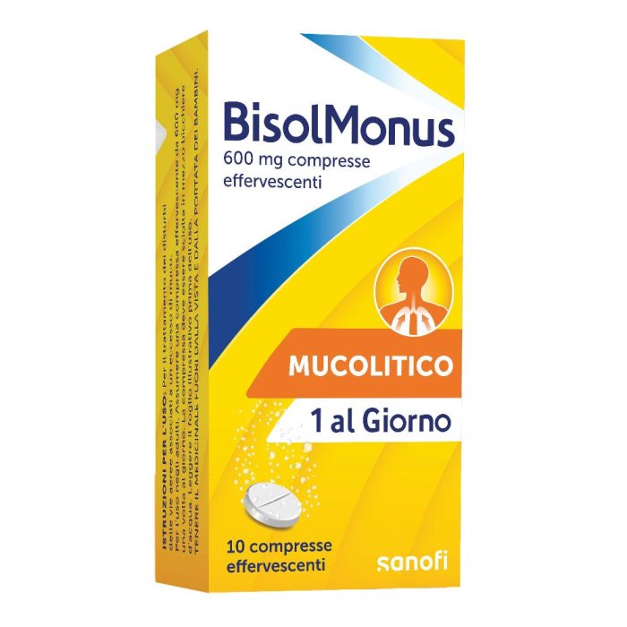  BisolMonus 600mg per Tosse e Raffreddore 10 Compresse Effervescenti