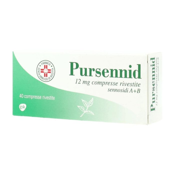 Pursennid 12 milligrammi 40 Compresse Rivestite Lassativo Stimolante per Stitichezza Occasionale