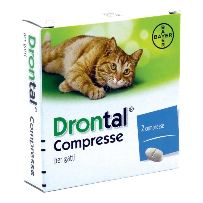 Drontal Compresse per Gatto 2 Compresse Vermifugo Antiparassitario per Gatti