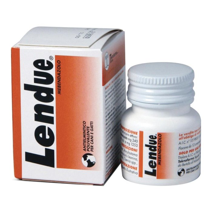 Lendue 240 mg 12 compresse masticabili - antielmintico in compresse