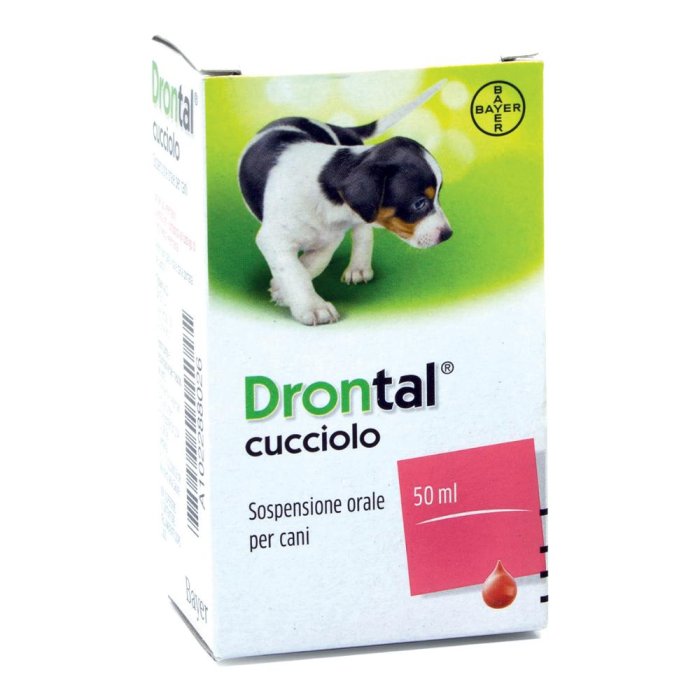 Drontal Cucciolo Sospensione Orale 50 ml Vermifugo Antiparassitario per Cuccioli e Cani Giovani