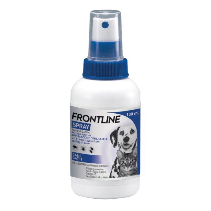 Frontline Spray Cani e Gatti 100 ml Antiparassitario Contro Pulci e Zecche