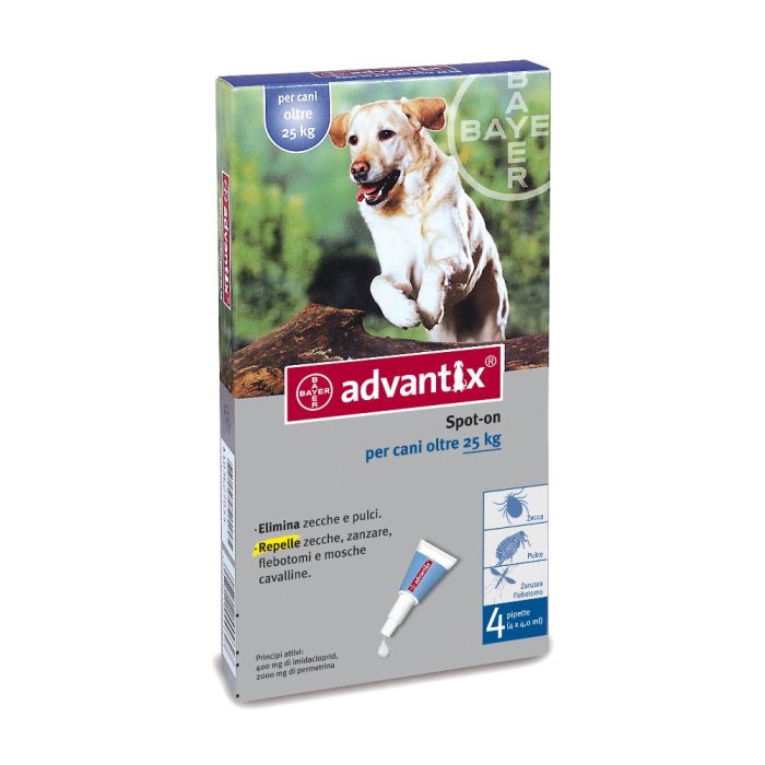 Advantix Spot-On Antiparassitario per Cani dai 25 ai 40 kg - 4 pipette da 4 ml