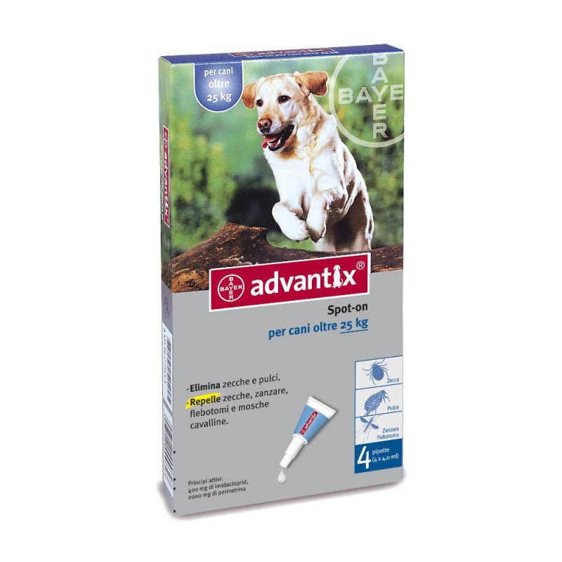 Advantix Spot-On Antiparassitario per Cani dai 25 ai 40 kg - 4 pipette da 4 ml