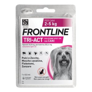 Frontline Tri-Act 1 pipetta cani 2-5 kg - antiparassitario spot-on contro pulci zecche e pappataci