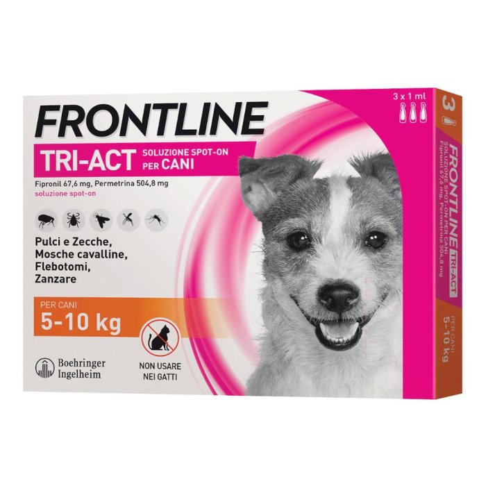 Frontline Tri-Act Cani 5-10 kg 3 Pipette Antiparassitario Spot-On 1 ml