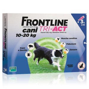 Frontline Tri Act Cane Antiparassitario Spot-On 3 Pipette da 2 ml Contro Pulci Zecche e Pappataci