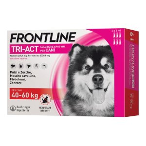 Frontline Tri-Act Spot-On Cani Kg 40-60 Antiparassitario Spot-On 6 Pipette da 6 ml Contro Pulci Zecche e Pappataci