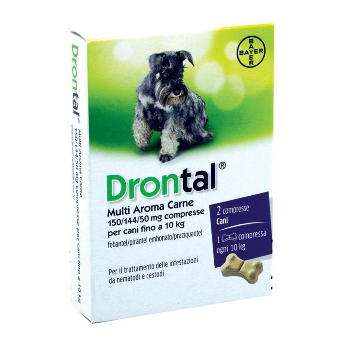Drontal Multi Cane Sapore Carne 2 Compresse Vermifugo Antiparassitario Interno per Cani