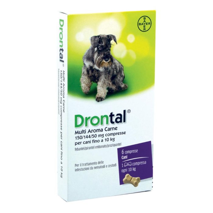 Drontal Multi aroma carne 6 compresse - vermifugo per cani di piccola taglia