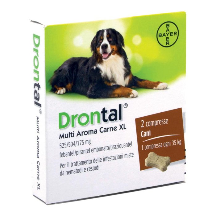 Drontal Multi aroma carne XL 2 compresse - vermifugo per cani di grossa taglia