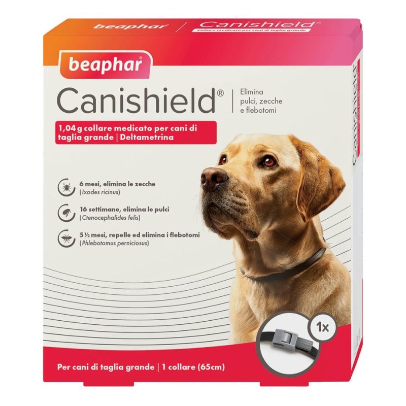 Canishield collare antiparassitario cane 65 cm - protezione contro pulci e zecche